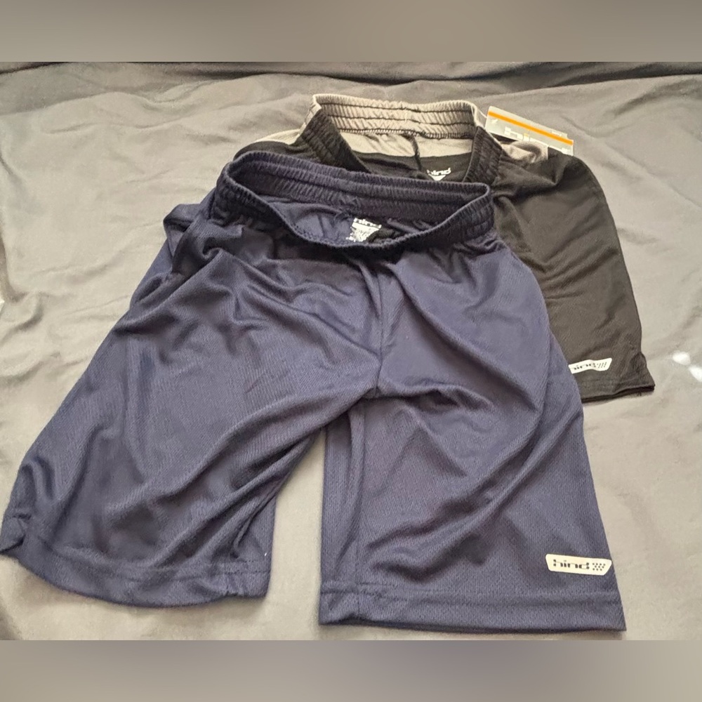 2 Pack of Kids Athletic Mesh Shorts - Navy Blue & Black-Size 8